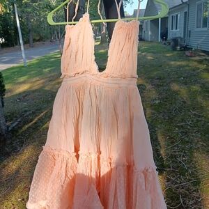Free People Peach Backless Summer Maxi Dress